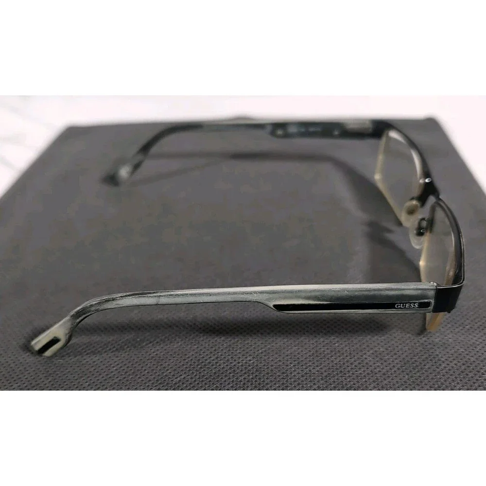 Guess GU1818 Bleached Black Half Rim Eyeglass Frames Only 53-18-145 Flex Hinged